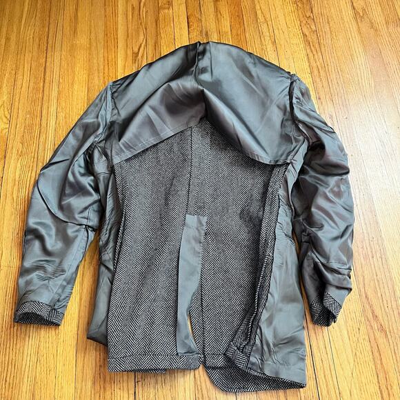 American Craftsman Blazer Mens 40 Herringbone Black Wool Sport Coat - Picture 6 of 13